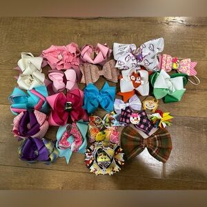 Beautiful Handmade Bow Lot.  24 bows in total.  Gently used once or brand new.